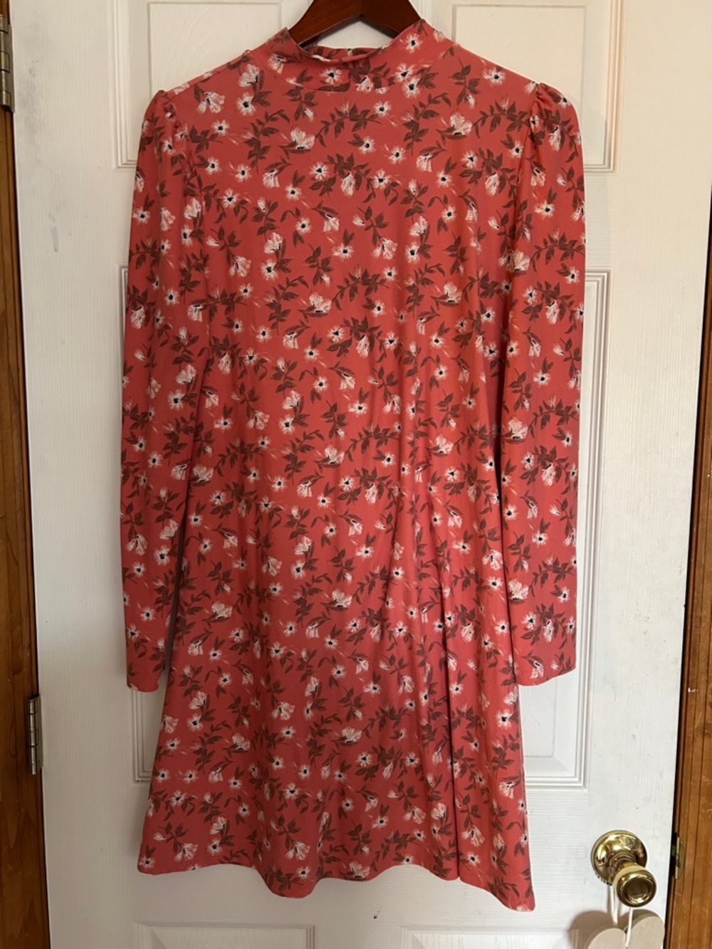 SO Coral Floral Long Sleeve Dress